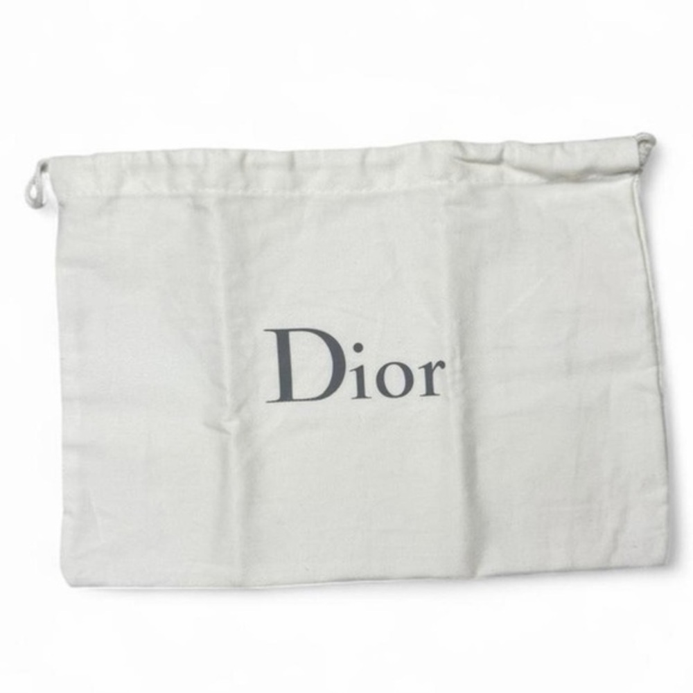 Christian Dior Oblique Navy Blue Canvas Flap Pouch Clutch Dustbag Box Authentic - Picture 7 of 8